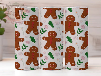 Gingerbread Christmas Cookie Tumbler, Seamless Pattern, Christmas Tumbler, 20Oz Wrap Design, Holiday Sublimation, Gingerbread Art, Festive Cookie Design Sublimation Lara' s Designs 