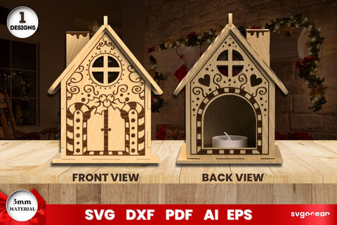 Gingerbread Christmas House Laser Cut SVG SvgOcean 