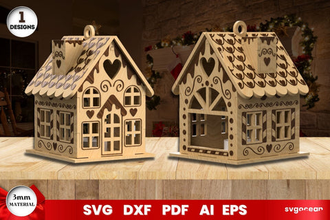 Gingerbread Christmas Houses Laser Cut SVG SvgOcean 