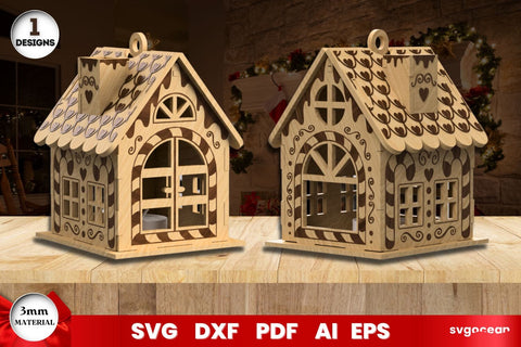 Gingerbread Christmas Houses Laser Cut SVG SvgOcean 