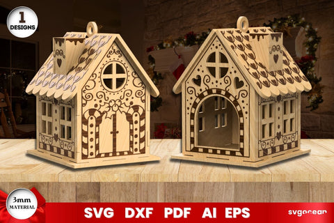 Gingerbread Christmas Houses Laser Cut SVG SvgOcean 
