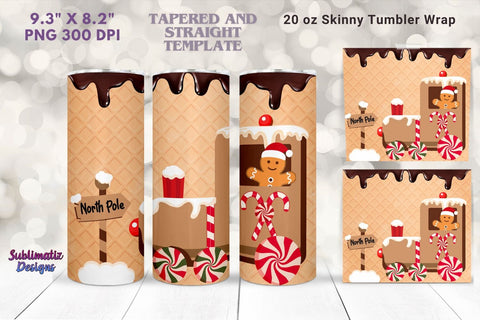 Gingerbread Christmas Train Tumbler Wrap | 20 oz Skinny Tumbler Wrap Sublimation Christmas Design Sublimation Sublimatiz Designs 