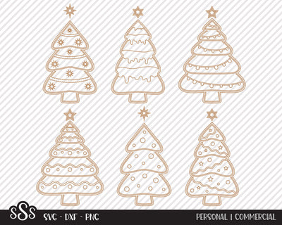 Gingerbread Christmas Tree Bundle | Christmas SVG SVG Texas Southern Cuts 