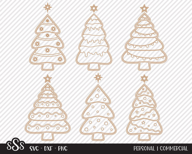 Gingerbread Christmas Tree Bundle | Christmas SVG SVG Texas Southern Cuts 