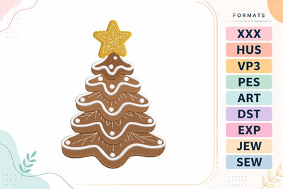 Gingerbread Christmas Tree Cookie Embroidery Design Embroidery/Applique DESIGNS sg embroidery 