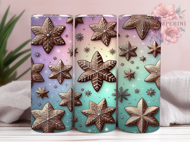 Gingerbread Christmas Tumbler, Snowflake Tumbler Wrap, Christmas Cookies Design, 20oz Sublimation Wrap, Holiday Tumbler Design, Digital Download PNG, Festive Tumbler Wrap Sublimation Li Zamperini 