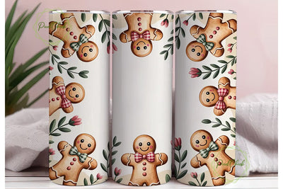 Gingerbread Christmas Tumbler Wrap Sublimation PixelChick 