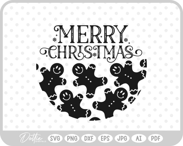 Gingerbread Circle Wreath Christmas SVG DottieDigitals 
