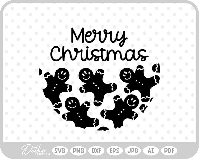 Gingerbread Circle Wreath Christmas SVG DottieDigitals 