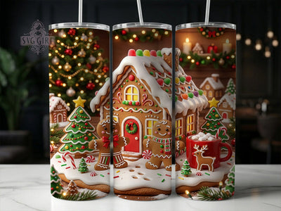 Gingerbread Cocoa 20oz Tumbler, Gingerbread Cocoa, Cocoa Tumbler Wrap, Gingerbread Tumbler, Gingerbread PNG, Cocoa Tumbler PNG, Christmas Cocoa, 20oz Tumbler Wrap Sublimation SvggirlplusArt 