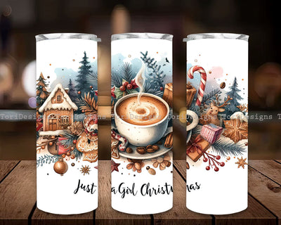 Gingerbread Coffee Inflated 20 oz Skinny Tumbler , Christmas Iced Coffee Glass, Iced Coffee Lover Gift, Stocking Stuffer, Gift For Coworker, Instant Digital Download PNG, Holiday Tumbler Sublimation ToriDesigns 