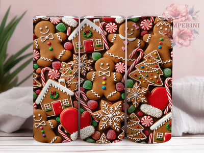Gingerbread Cookie Flatlay 20oz Tumbler, Gingerbread Cookie, Cookie Flatlay, Gingerbread Tumbler, 20oz Tumbler, Christmas Tumbler, Holiday Tumbler, Tumbler Wrap Sublimation Li Zamperini 