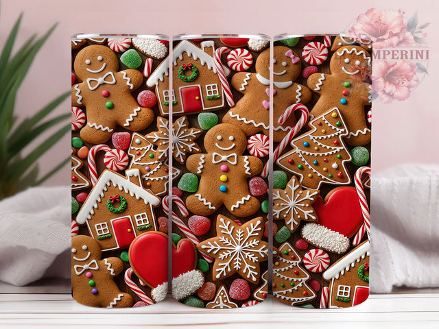 Gingerbread Cookie Flatlay 20oz Tumbler, Gingerbread Cookie, Cookie Flatlay, Gingerbread Tumbler, 20oz Tumbler, Christmas Tumbler, Holiday Tumbler, Tumbler Wrap Sublimation Li Zamperini 