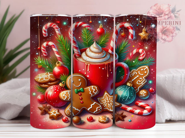 Gingerbread Cookie Hot Chocolate 20oz Tumbler Wrap PNG, Gingerbread Tumbler PNG Sublimation Design, Straight & Tapered Tumbler Wrap, Instant Digital Download Sublimation Li Zamperini 
