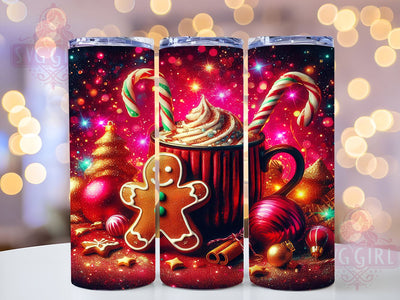 Gingerbread Cookie Hot Chocolate 20oz Tumbler Wrap Sublimation Design, Straight Tapered Tumbler Wrap, Gingerbread Tumbler Png, Instant Digital Download Sublimation SvggirlplusArt 