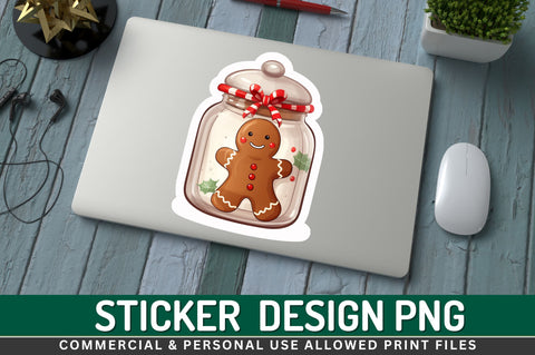 Gingerbread cookie Jar Sticker Design Sublimation Regulrcrative 