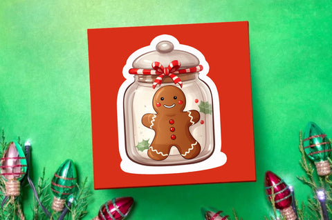 Gingerbread cookie Jar Sticker Design Sublimation Regulrcrative 