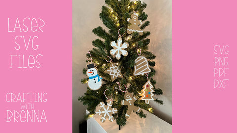 Gingerbread Cookie Ornament Bundle Laser SVG SVG Crafting With Brenna 