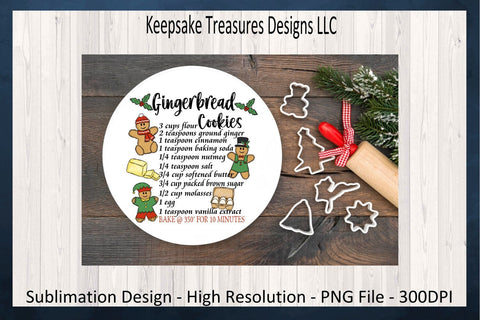Gingerbread Cookies Illustration, Hand Drawn Sublimation PNG, Gingerbread Tea Towel Design, PNG Printable, Digital Download Sublimation Keepsake Treasures Designs LLC. 
