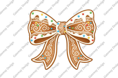 Gingerbread Coquette Bow Christmas PNG Sublimation designmaster24 