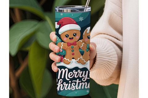 Gingerbread Couple Christmas 20oz Sublimation DesignSVG 