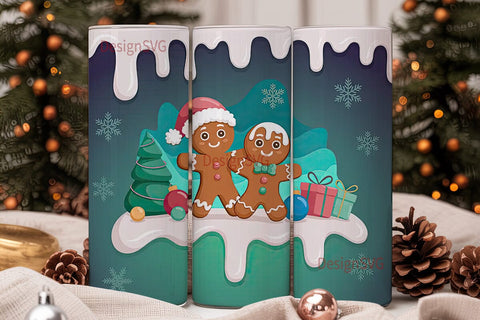Gingerbread Couple Christmas 20oz Sublimation DesignSVG 
