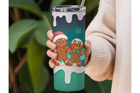Gingerbread Couple Christmas 20oz Sublimation DesignSVG 