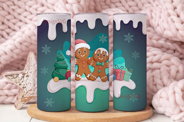 Gingerbread Couple Christmas 20oz Sublimation DesignSVG 