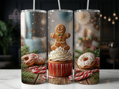 Gingerbread Cupcake Treat 20oz Tumbler, Gingerbread Cupcake, Cupcake Treat, Gingerbread Tumbler, 20oz Tumbler, Cupcake Tumbler, Holiday Tumbler, Tumbler Wrap Sublimation SvggirlplusArt 