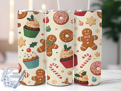 Gingerbread Donut Christmas Tumbler, Christmas Cookie Wrap, Holiday Donut Sublimation Design, 20oz Gingerbread Tumbler, Festive Sweet Treat Art, Whimsical Holiday Mug, Cute Christmas Cup Sublimation ToriDesigns 