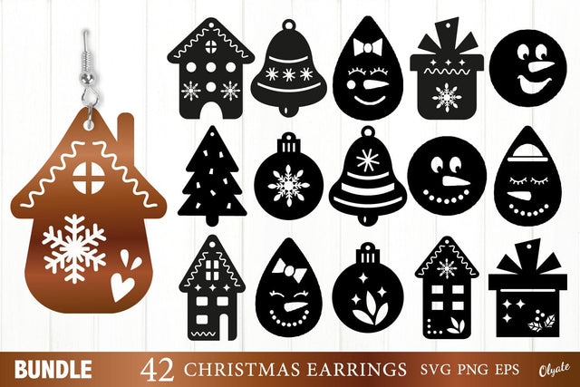 Gingerbread Earring Bundle SVG. Christmas Earring Cutting SVG SVG Olga Terlyanskaya 