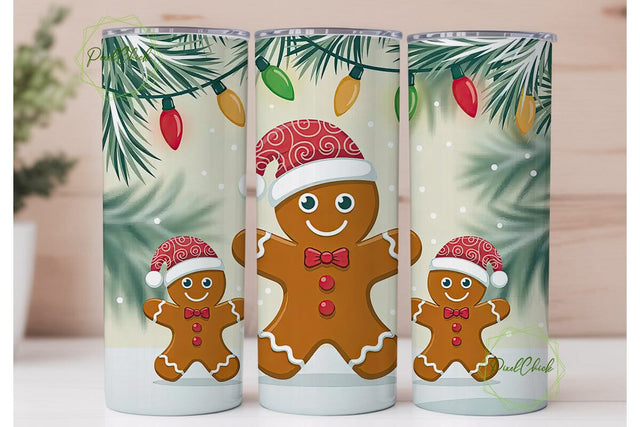 Gingerbread Family Christmas Tumbler Sublimation PixelChick 