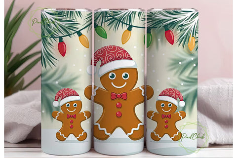 Gingerbread Family Christmas Tumbler Sublimation PixelChick 