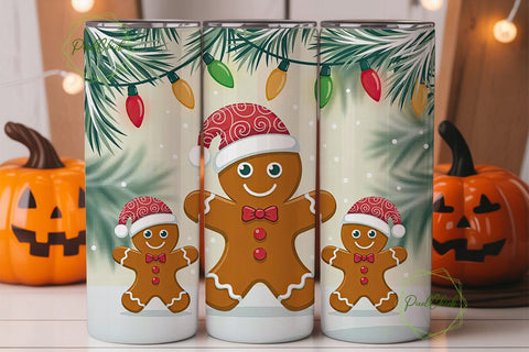Gingerbread Family Christmas Tumbler Sublimation PixelChick 
