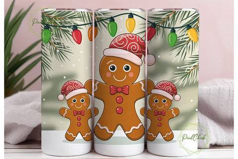 Gingerbread Family Christmas Tumbler Sublimation PixelChick 