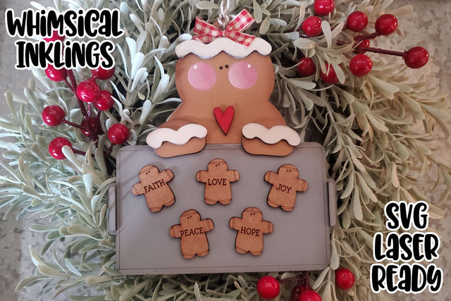 Gingerbread Family Ornament Laser SVG SVG Whimsical Inklings 