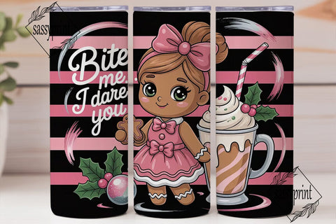 Gingerbread Girl Christmas 20oz Tumbler Sublimation sassyprint 