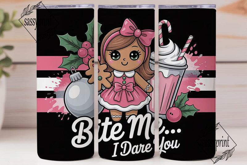 Gingerbread Girl Christmas 20oz Tumbler Sublimation sassyprint 
