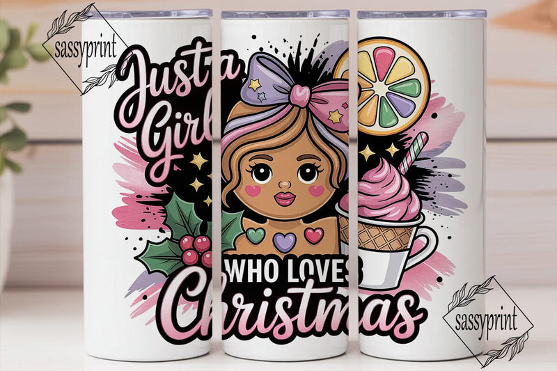 Gingerbread Girl Christmas 20oz Tumbler Sublimation sassyprint 