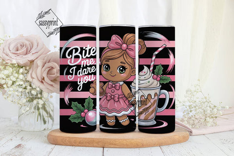 Gingerbread Girl Christmas 20oz Tumbler Sublimation sassyprint 