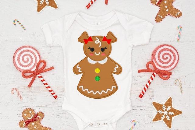 Gingerbread Girl with Pigtails Applique Embroidery Embroidery/Applique DESIGNS Risa Rocks It 