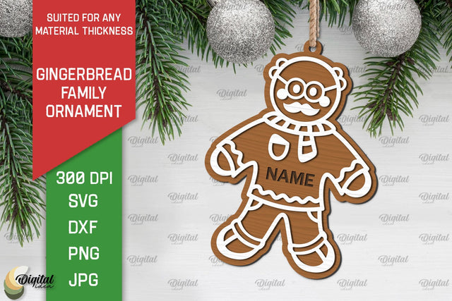 Gingerbread Grandfather SVG. Gingerbread Family Laser Cut SVG Evgenyia Guschina 