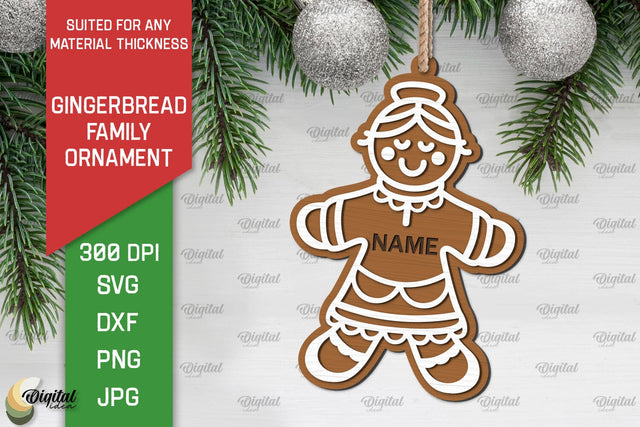 Gingerbread Granny SVG. Gingerbread Family Laser Cut SVG Evgenyia Guschina 