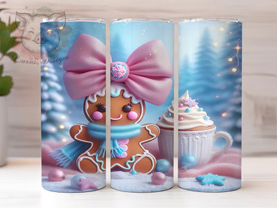 Gingerbread Hot Chocolate Christmas Tumbler, Christmas Cocoa Wrap, Holiday Cookie Sublimation, Festive Gingerbread Cup, 20Oz Skinny Tumbler Wrap, Sweet Christmas Mug, Winter Treat Design Sublimation Lara' s Designs 