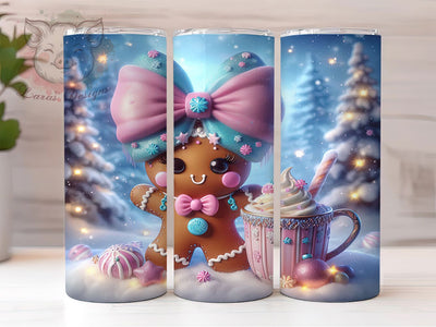 Gingerbread Hot Chocolate Christmas Tumbler, Christmas Cocoa Wrap, Holiday Cookie Sublimation, Festive Gingerbread Cup, 20Oz Skinny Tumbler Wrap, Sweet Christmas Mug, Winter Treat Design Sublimation Lara' s Designs 