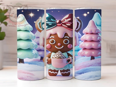 Gingerbread Hot Chocolate Christmas Tumbler, Christmas Cocoa Wrap, Holiday Cookie Sublimation, Festive Gingerbread Cup, 20Oz Skinny Tumbler Wrap, Sweet Christmas Mug, Winter Treat Design Sublimation Lara' s Designs 