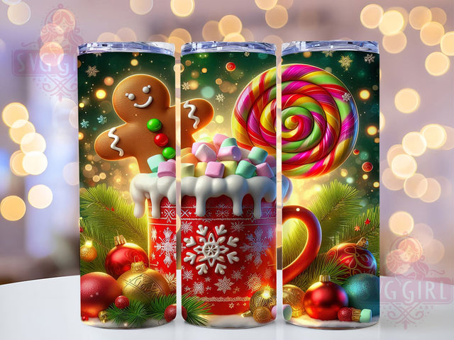 Gingerbread Hot Chocolate Christmas Tumbler, Cute Cookie Wrap, Cozy Holiday Mug Design, Sublimation Wrap, Festive Drinkware, Sweet Winter Gift, Sparkly Christmas Cup Sublimation SvggirlplusArt 