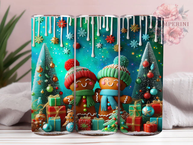 Gingerbread Hot Chocolate Tumbler, Hot Chocolate Wrap, 20Oz Skinny Tumbler, Cozy Christmas Sublimation, Holiday Treat Tumbler, Cute Cocoa Design, Winter Dessert Wrap Sublimation Li Zamperini 