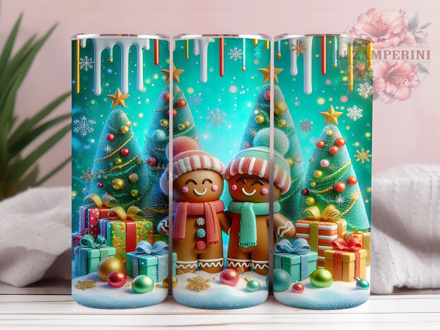 Gingerbread Hot Chocolate Tumbler, Hot Chocolate Wrap, 20Oz Skinny Tumbler, Cozy Christmas Sublimation, Holiday Treat Tumbler, Cute Cocoa Design, Winter Dessert Wrap Sublimation Li Zamperini 
