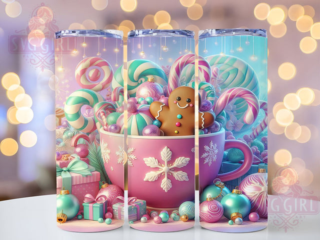 Gingerbread Hot Chocolate Tumbler, Hot Chocolate Wrap, 20oz Tumbler Sublimation, Festive Holiday Drink Design, Sweet Christmas Sublimation, Cozy Winter Tumbler, Candy Cane Cocoa Wrap Sublimation SvggirlplusArt 